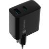 Ładowarka sieciowa Natec Ribera GaN 45W Quick Charge 3.0 1xUSB-C/1xUSB-A (5V-20V/3A/45W) (czarny) [NUC-2143]