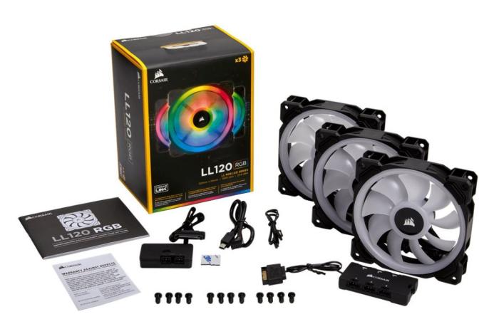 Corsair LL120 RGB LED Static Pressure PWM (3x120 mm) czarny [CO-9050072-WW]