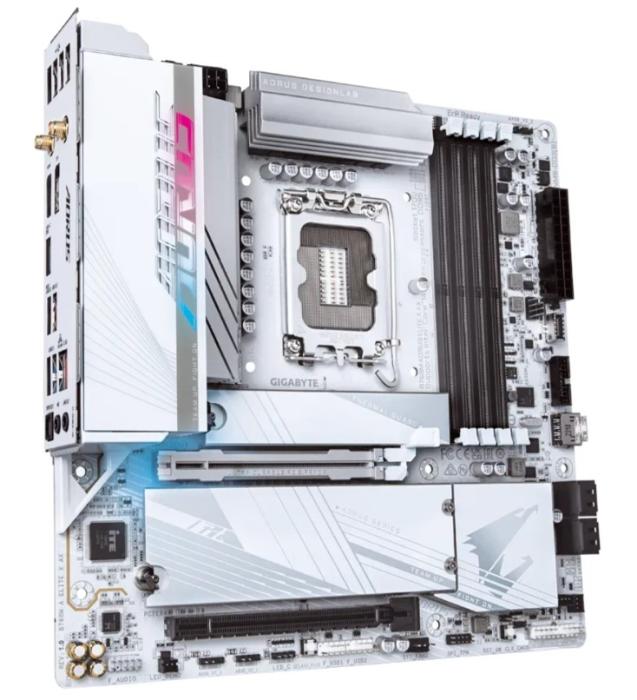 Gigabyte B760M AORUS ELITE X AX (WHITE) (Intel B760) [S1700, 4xDDR5 do 7600MHz, (HDMI 2.0, 2xDP 1.2) (2xM.2, 1xPCIe 4.0 x16, 1xPCIe 4.0 x4), WIFI 6E, micro ATX]