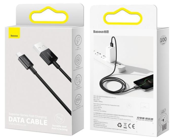 Baseus kabel szybkiego ładowania i transmisji (Fast Charge) micro USB (M) / USB (M) (1.0 m) [CAMYS-A01]