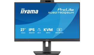 (27) Iiyama ProLite XUB2790QSUH-B2 (IPS LED, 2560x1440, 300, 0.4 ms, 99%sRGB, 100Hz) (HDMI 1.4, DP 1.4, 3xUSB-A, 1xUSB-B, 3xUSB-C) pivot, głośniki (2x2W), kamera, czarny