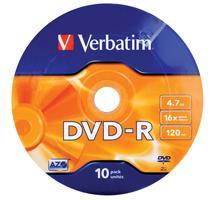 DVD-R Verbatim 4.7GB x16 AZO Spindle*10 [43729]