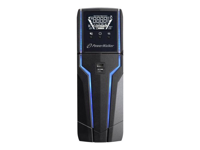 UPS DLA GRACZY POWERWALKER LINE-INTERACTIVE 1000VA 4X 230V PL, USB, LCD, 2X ŁADOWARKA, RGB [VI 1000 GXB FR]