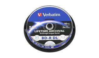 Blu-ray (BD-R DL) M-Disc Verbatim 50GB x6 Spindle*10 Inkjet Printable [43847]