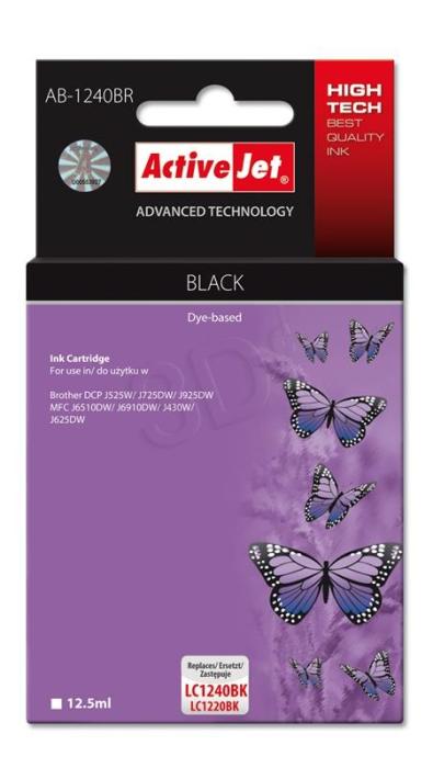 AB-1240BR - czarny, wkład z atramentem ActiveJet, 12,5 ml, zamiennik LC1240BK, LC1220BK (DCP-J525W, J725DW, J925DW, MFC-J6910, J430W, J825DW, J6910DW, J6510DW, J5910DW)