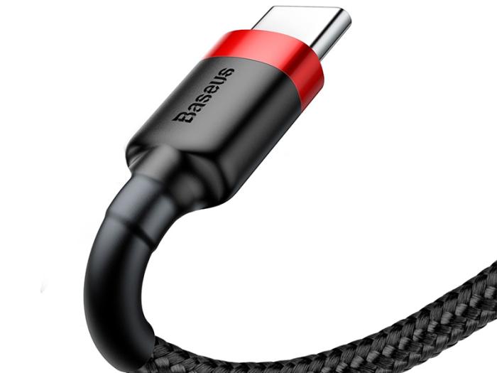 Baseus kabel szybkiego ładowania i transmisji (Fast Charge) USB-C (M) / USB (M) (1.0 m) (czarno-czerwony) [CATKLF-B91]