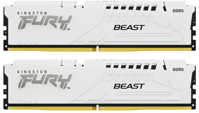 DDR5 32GB (2x16GB) 6000 MHz Kingston Fury Beast White EXPO AMD, XMP CL36 1.35V [KF560C36BWEK2-32]