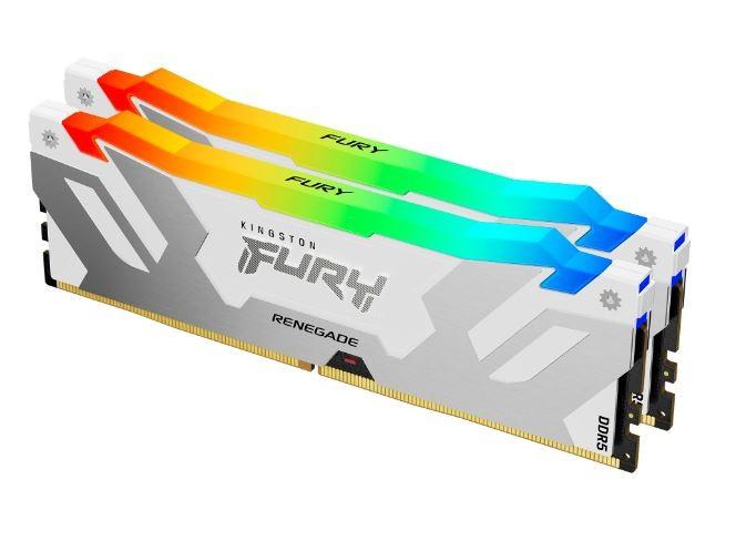 DDR5 64GB (2x32GB) 6000 MHz Kingston Fury Renegade White RGB CL32 1.35V [KF560C32RWAK2-64]