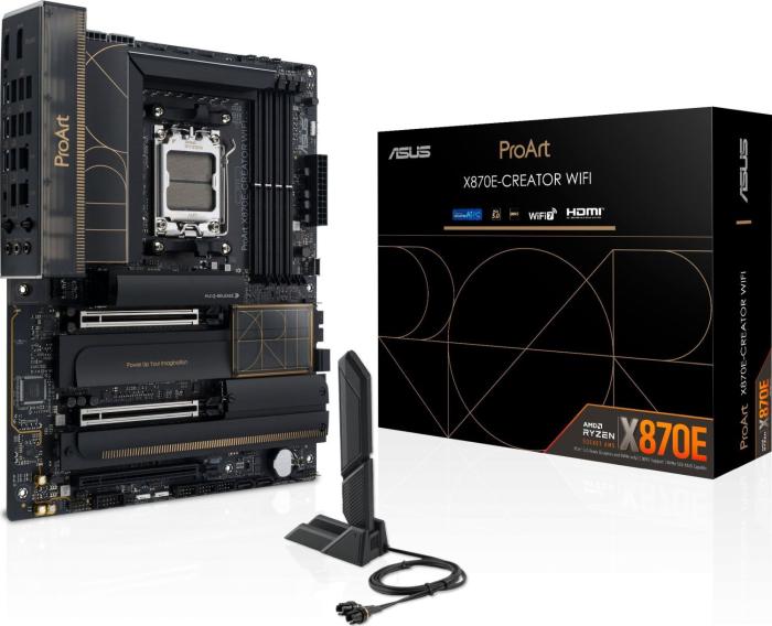 Asus PROART X870E-CREATOR WIFI (AMD X870E) [AM5, 4xDDR5 do 8000MHz, (HDMI 2.1, DP 1.4a) (4xM.2, 2xPCIe 5.0 x16, 1xPCIe 4.0 x16 (x4)), WiFi 7, BT 5.4, ATX]