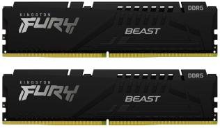 DDR5 128GB (2x64GB) 5600 MHz Kingston Fury Beast Black AMD EXPO, XMP 3.0 CL36 36-38-38 1.25V [KF556C36BBEK2-128]