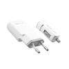 Forever Ładowarka sieciowa / samochodowa USB 1100mA (1.1A) 3w1 biała + kabel micro USB [5900495258229] [GSM004323]