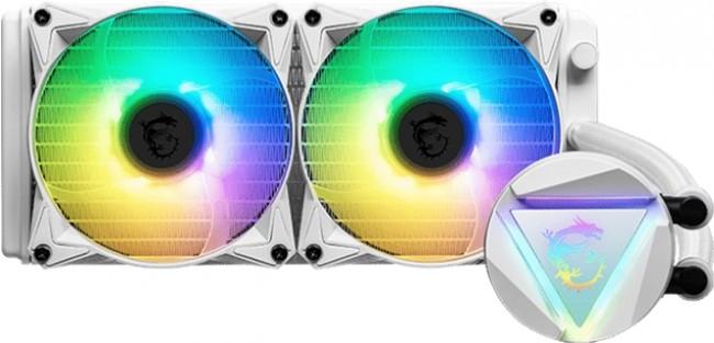 MSI MAG CoreLiquid 240R V2 White CPU cooler (2x120 mm, 4-pin PWM + 3-pin ARGB, ARGB) (wodne) [306-7ZW1B50-813]