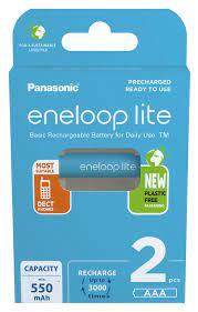 Panasonic Eneloop Lite akumulatory LR03, AAA 550mAh (2 szt.) [BK-4LCCE/2BE]