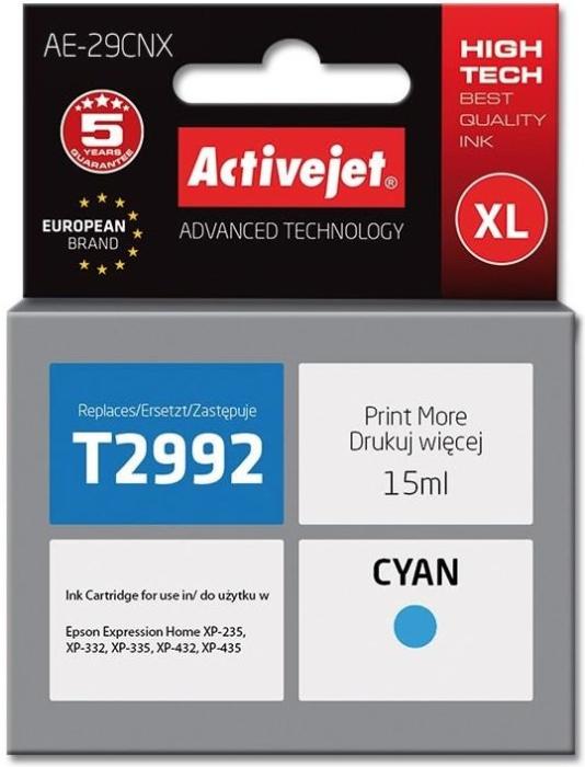 AE-29CNX (29XL) - cyan, wkład z atramentem ActiveJet, 15 ml, zamiennik 29XL (Supreme) (Epson XP235 , XP332, XP335, XP432, XP435)