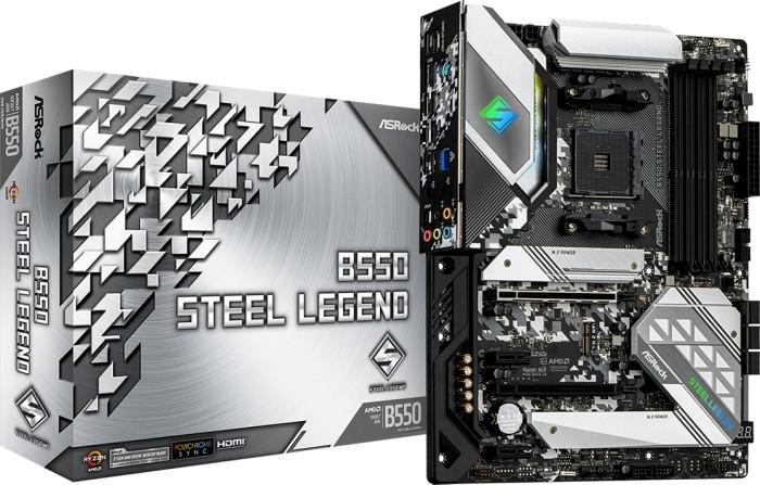 Asrock B550 STEEL LEGEND (AMD B550) [AM4, 4xDDR4 do 4733MHz, (HDMI 2.1, DP 1.4) (2xM.2, 12xPCIe 4.0 x16, 1xPCIe 3.0 x16 (x4), 2xPCIe 3.0 x1), ATX]