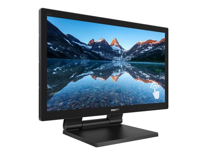 22’’ Philips 222B9T/00 (TN dotykowy, 1920x1080, 250, 170/160, 1ms, 60Hz) (VGA, DVI, HDMI, DP, 2USB 3.1) (VESA) głośniki, czarny