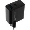 Ładowarka sieciowa Natec Ribera GaN 65W Quick Charge 3.0 1xUSB-C/1xUSB-A (5V-20V/3.25A/65W) (do laptopów z Power Delivery) (czarny) [NUC-2145]