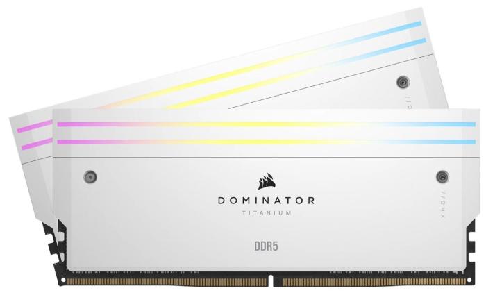 DDR5 64GB (2x32GB) 6600 MHz Corsair Dominator Titanium RGB White XMP 3.0 CL32 32-39-39-76 [CMP64GX5M2X6600C32W]