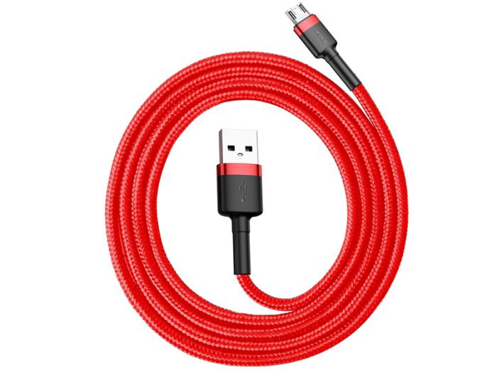 Baseus kabel szybkiego ładowania i transmisji (Quick Charge 3.0 2.4A) USB micro (M) / USB (M) (1.0 m) (czerwony) [CAMKLF-B09]