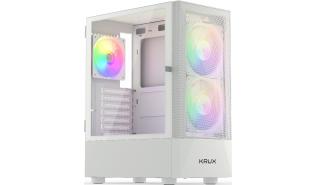 Krux Vako RGB White (szkło hartowane) (2xUSB 2.0, 1xUSB 3.2 Gen1) (2x2.5, 1x3.5, 1x3.5/2.5) [KRXD005]
