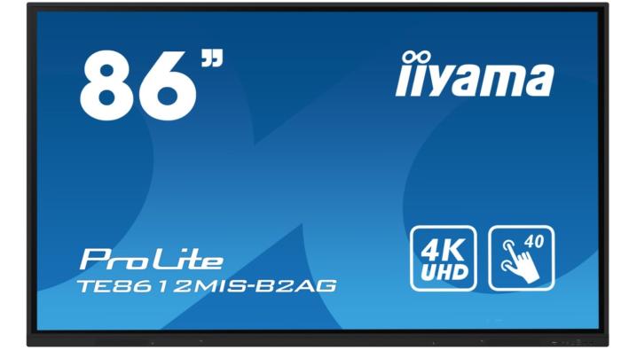 86’’ Iiyama TE8612MIS-B2AG (VA LED, 3840x2160, 400, 8ms, 60Hz) (3xHDMI, 4xUSB 3.2, USB-C, VGA, 2xLAN, Audio, RS-232c) system Android OS, czarny matowy, głośniki, dotykowy