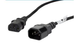 Lanberg Kabel zasilający komputerowy przedłużacz (1.8m) C13-C14 VDE (czarny) [CA-C13E-10CC-0018-BK]