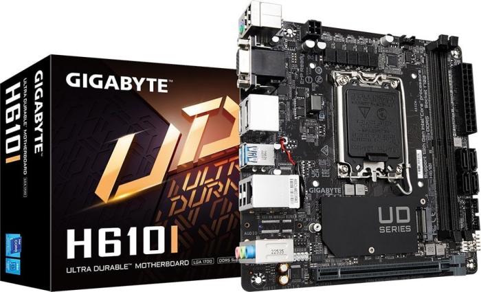 Gigabyte H610I (Intel H610) [S1700, 2xDDR5 do 5600MHz, (VGA, HDMI 2.1, 2xDP 1.2) (1xM.2, 1xPCIe 4.0 x16), mini ITX]