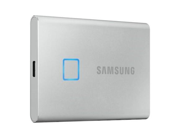 Samsung Portable T7 Touch 2TB SSD USB-C (1050/1000MB/s) (srebrny) (szyfrowanie 256-bit na hasło lub odcisk palca) [MU-PC2T0S/WW]