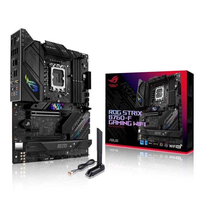 Asus ROG STRIX B760-F GAMING WIFI (Intel B760) [S1700, 4xDDR5 do 7800MHz, (HDMI 2.1, DP 1.4) (3xM.2, 1xPCIe 5.0 x16, 1xPCIe 3.0 x16 (x4), 2xPCIe 3.0 x1), WiFi 6E, BT 5.3, ATX]