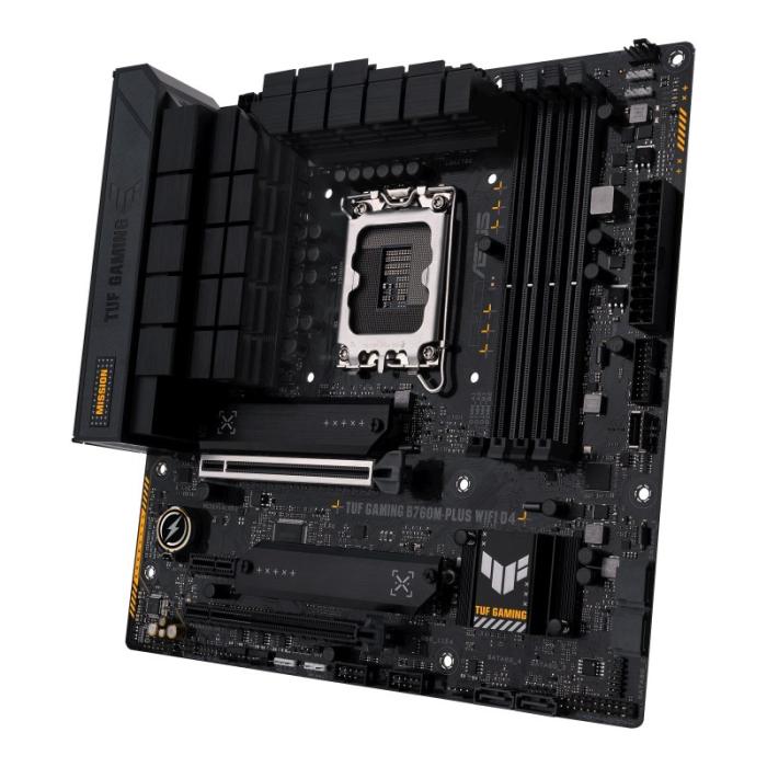 Asus TUF GAMING B760M-PLUS WIFI D4 (Intel B760) [S1700, 4xDDR4 do 5333MHz, (HDMI 2.1, DP 1.4) (2xM.2, 1xPCIe 5.0 x16, 1xPCIe 4.0 x16 (x4), 1xPCIe 4.0 x1), WiFi 6, BT 5.2, micro ATX]