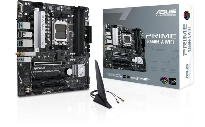 Asus PRIME B650M-A WIFI (AMD B650) [AM5, 4xDDR5 do 5600MHz, (VGA, HDMI 2.1, DP 1.4) (2xM.2, 1xPCIe 4.0 x16, 2xPCIe 4.0 x16 (x1)), WiFi 6, BT 5.2, micro ATX]
