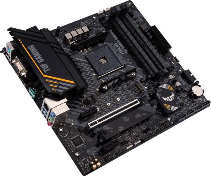 Asus TUF GAMING B550M-E (AMD B550) [AM4, 4xDDR4 do 4866MHz, (VGA, DVI, HDMI 2.1) (2xM.2, 1xPCIe 4.0 x16, 1xPCIe 3.0 x1), micro ATX]