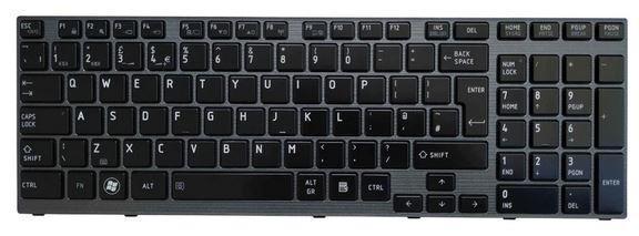 Klawiatura do notebooka Toshiba Satellite P750 P750D P755 P755D P770 P770D P775 P775D / Qosmio X770 X775 czarna podświetlana [NSK-T3BC PK130IU1E04 9Z.N4YBC.30U]