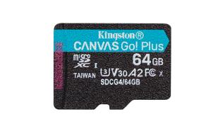 Secure Digital 64GB Kingston Micro SDXC CANVAS Go Plus Gen4 A2 U3 UHS-I V30 Class 10 (200/160MB/s) [SDCG4/64GBSP]