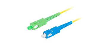 Lanberg patchcord światłowód SM SC/APC-SC/UPC SIMPLEX 3mm LSZH G657A1 żółty (1m) [FO-SASU-SS21-0010-YE]