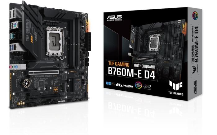 Asus TUF GAMING B760M-E D4 (Intel B760) [S1700, 4xDDR4 do 5333MHz, (HDMI 2.1, DP 1.4) (3xM.2, 1xPCIe 4.0 x16, 1xPCIe 4.0 x16 (x4), 1xPCIe 4.0 x1), micro ATX]