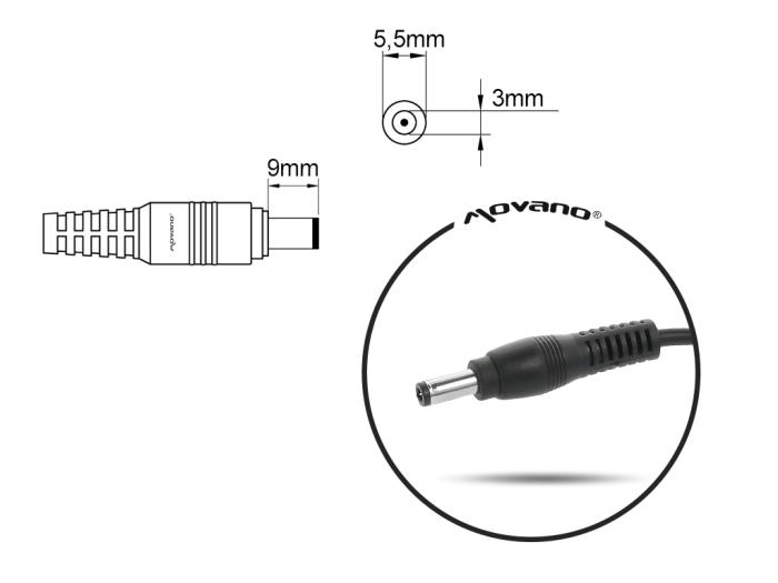 Movano zasilacz samochodowy do laptopa SAMSUNG 19V / 2.1A /  40W z wtyczką 5.5x3.0mm [SAM1921 SAM]