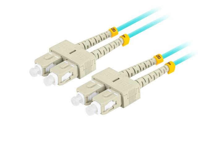 Lanberg patchcord światłowód MM SC/UPC-SC/UPC DUPLEX 3mm OM3 50/125 LSZH niebieski (2m) [FO-SUSU-MD31-0020-TQ]