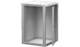 NETRACK szafa rack wisząca 19 18U 600x600 drzwi szklane, otwieranee boki (szary) [019-180-66-021]
