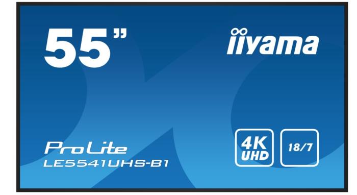 55’’ Iiyama LE5541UHS-B1 (IPS LED, 3840x2160, 350, 8ms, 60Hz) (3xHDMI, USB 2.0, VGA, LAN, Audio) system Android OS, czarny błyszczący, głośniki