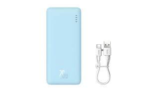 Power Bank Baseus Airpow 10000mAh 20W 1xUSB-A/3xUSB-C/1xmicro USB (niebieski) (Quick Charge, Power Delivery) [P10022801313-00]