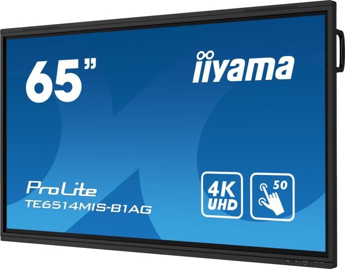 65’’ Iiyama TE6514MIS-B1AG X (VA LED, 3840x2160, 400, 6.5ms, 60Hz) (5xHDMI, 1xDP 1.2, 1xUSB-C 3.0/DP 1.2 PD100W, 1xUSB-C 3.0/DP 1.2 PD15W) głośniki (2x18W), czarny