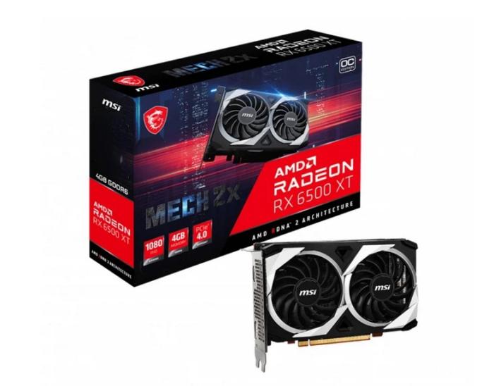 Radeon RX 6500XT MSI 4GB GDDR6 MECH 2X OC BOX [Radeon RX 6500 XT MECH 2X 4G OC] (1xHDMI 2.1, 1xDP 1.4a) (64-bit, PCI-E 4.0)