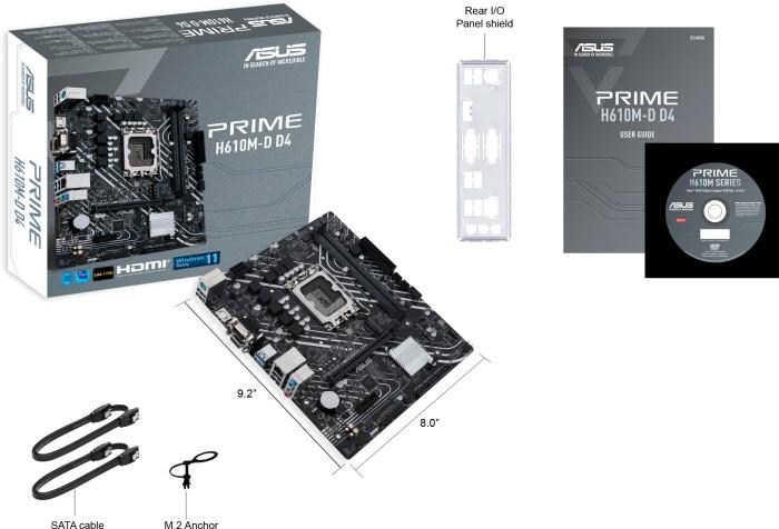 Asus PRIME H610M-D D4 (Intel H610) [S1700, 2xDDR4 do 3200MHz, (VGA, HDMI 2.1, COM) (1xM.2, 1xPCIe 4.0 x16, 1xPCIe 3.0 x1), micro ATX]