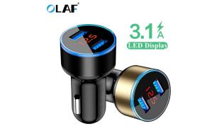 Olaf Ładowarka samochodowa 3.1 Fast Charger LED (12-24V) (5V 3.1A) 2xUSB [A0022]