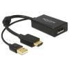 Delock adapter HDMI(M) / DisplayPort 1.2(F) + zasilanie USB (24 cm) [62667]