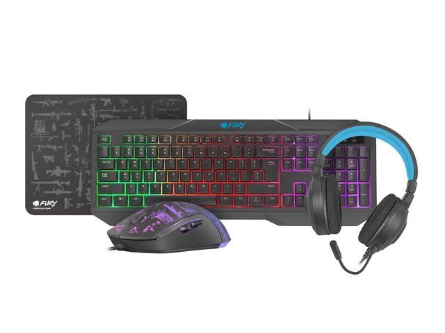 Zestaw dla graczy 4w1 Fury THUNDERSTREAK 3.0 (klawiatura, mysz, słuchawki, podkładka) [NFU-1674]