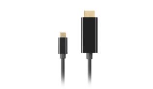 Lanberg Kabel USB-C 3.2 Gen2 (M) / HDMI 2.0 (M) 3980x2160 60Hz, 1920x1080 144Hz (czarny) (1.8 m) [CA-CMHD-10CU-0018-BK]