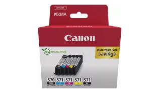 PGI-570 + CLI-571 (0372C006) - czarny + kolor oryginalny wkład Canon 4x7ml (Canon PIXMA MG 5750, 6850, 7750, 6850, TS 5050, 5055, 6050, 8050, 9050)
