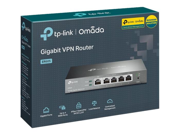 TP-Link Router VPN Gigabit 1000Mbps 1xLAN, 1xWAN, 3xLAN/WAN [ER605]